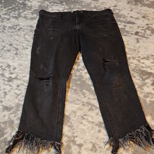 Free People Black Raw Hem Size 30